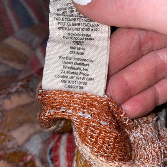 Free People Striped Boho Tassel Tie Scoop Neck Blouse Size XS - Picture 10 of 10